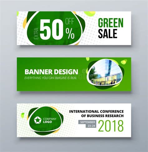 Banner Template Design Presentation Concept Green Corporate Business