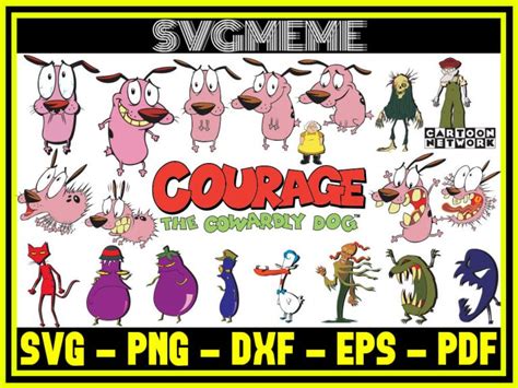 Courage The Cowardly Dog Svg Bundle Png Dxf Eps Pdf Clipart For Cricut