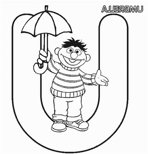 Letter U Umbrella Color By Number Page Animal Colorin