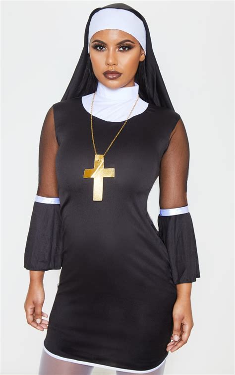 black naughty nun costume accessories prettylittlething
