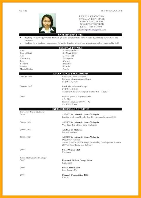 Having trouble writing a resume that stands out in the malaysian job market? Malaysia Simple Resume Format - BEST RESUME EXAMPLES