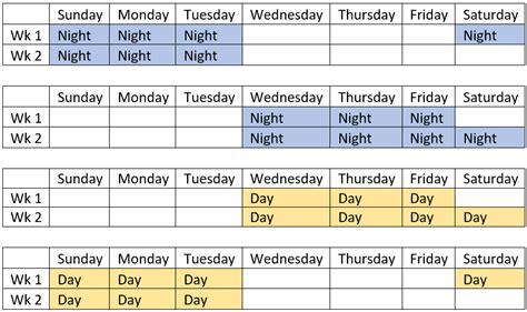 10 Hour Shift Schedules For 7 Days A Week Template
