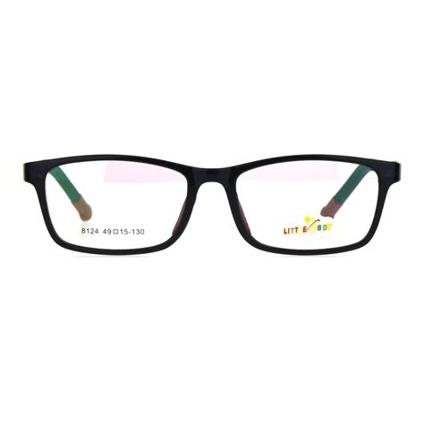 Girls Indestructible Soft Plastic Optical Quality Rectangular Eyeglasses Frame Black Red