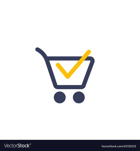 Shopping Cart Completed Order Purchase Icon Vector Image