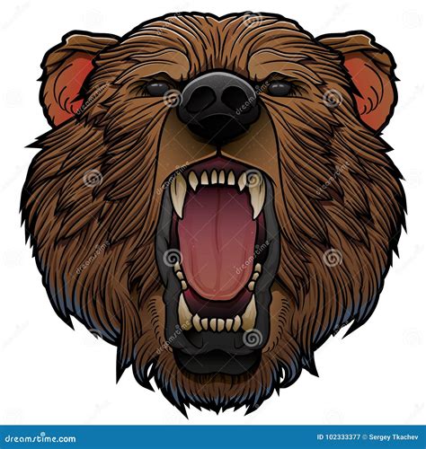 Roaring Bear Head Stock Vector Illustration Of Beast 102333377