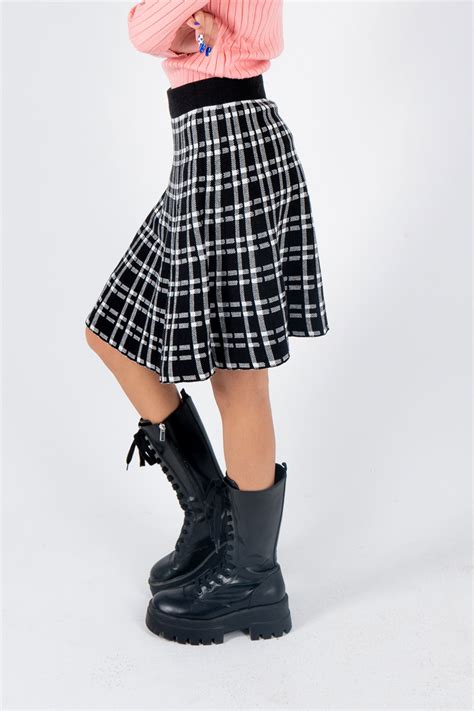 Black And White Checkered Skirt From Dresscode In Egypt