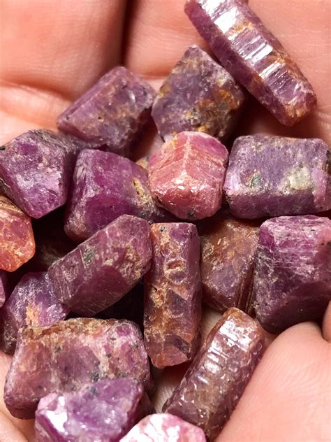 Raw Ruby Pocket Stones July Birthstone Stone Of Abundance Etsy