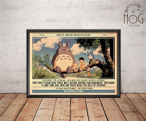 My Neighbor Totoro Quote Retro Poster Movie Legends Series Tonari