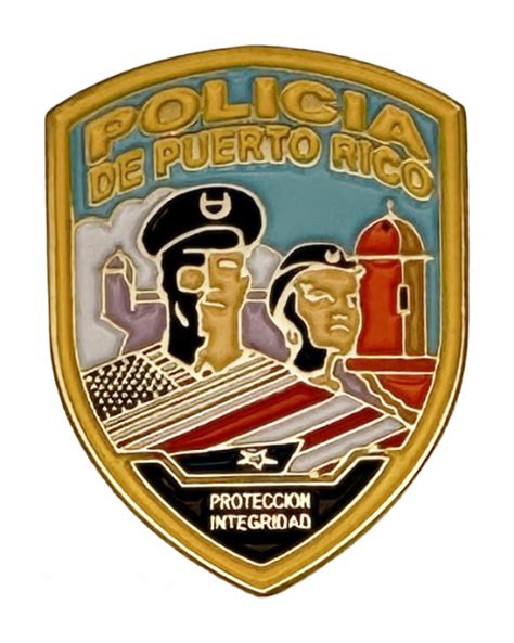 Puerto Rico Police Shoulder Patch Lapel Pin Chicago Cop Shop