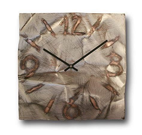 Large Copper Wall Clock 12inch Square Decorative Rustic Metal Original