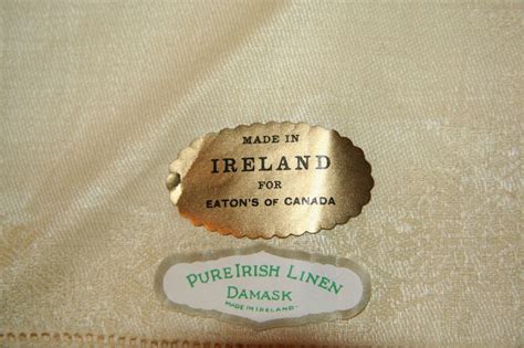 Made In Ireland T Eaton Co Of Canada Irish Linen Damask Napkins Six Napkins Vintage Napkins