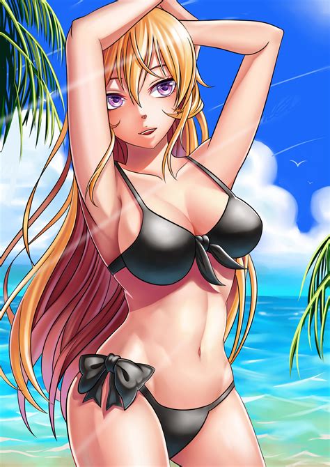 Papel De Parede Ilustração Loiras Mar Cabelo Longo Anime Meninas Anime Agua Desenho