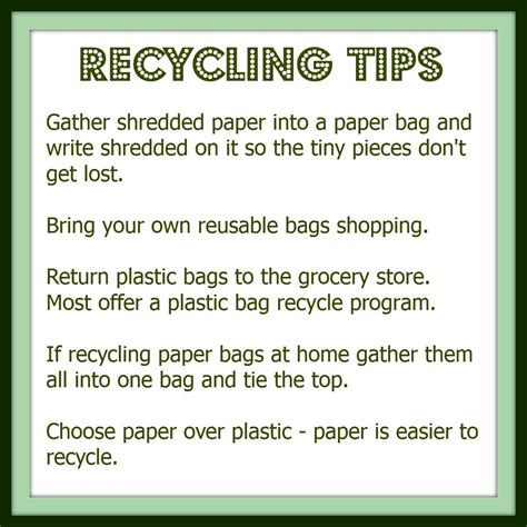 Recycling Tips Recycled Plastic Bags Recycled Paper Shredded Paper
