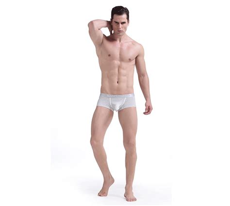 Light Gray Jj Separator Sexy Mens Cotton Underwear Physiological Boxer