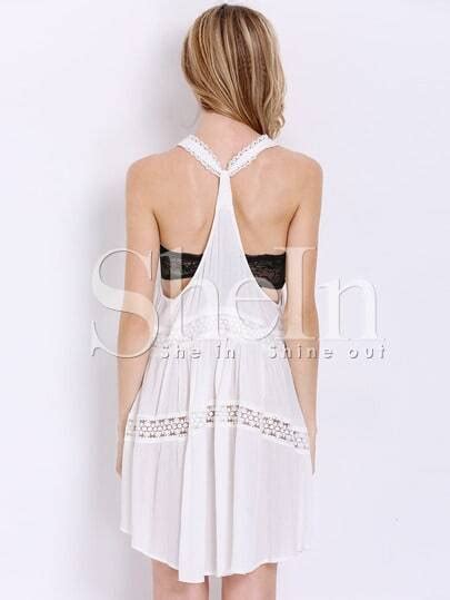 White Sleeveless Backless Dress Sheinsheinside