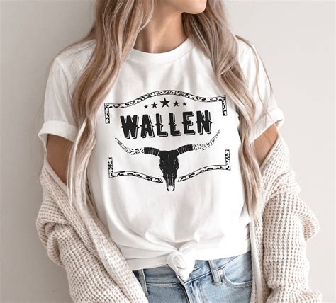 Wallen Bull Skull Graphic Tee Shirt Wallen Shirt Country Shirt