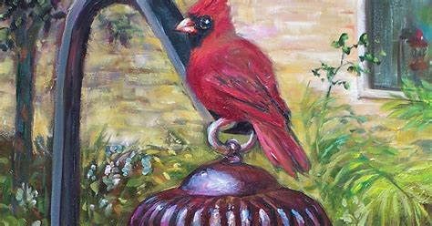 Donna Munsch Fine Art Original Oil Painting Grandpas Bird Feeder
