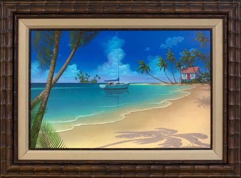 Seascape Painting Paradise Beachframed By David Miller