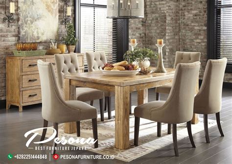meja makan model terbaru  desain minimalis kayu jati jepara