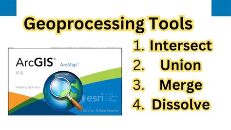 Geoprocessing Tools Intersect Union Merge Dissolve In Arcmap Youtube