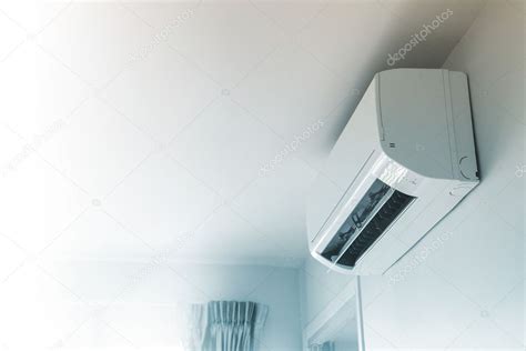 Air Conditioner On Wall Background Stock Photo By ©naypong 86092258