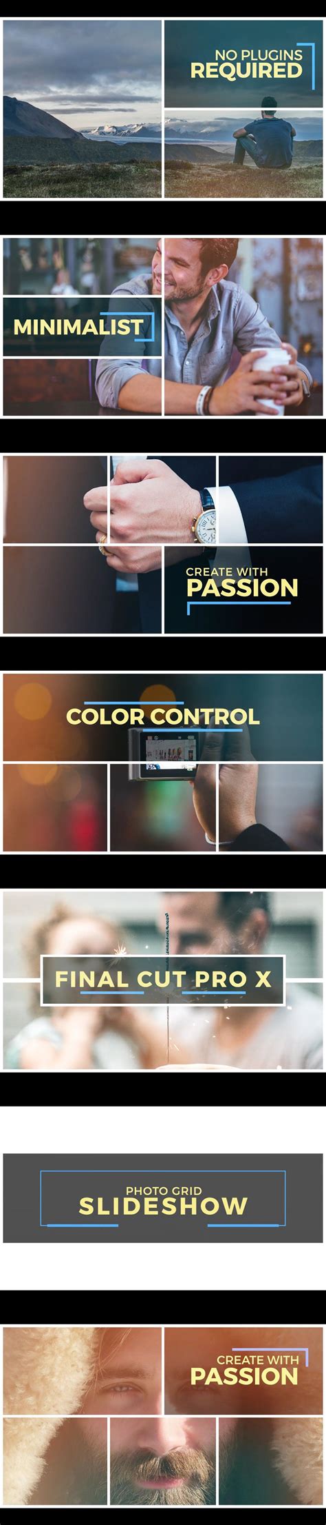 Check our slideshows templates for final cut pro x. Photo Grid Slideshow (FCPX Template) | Wellness design ...