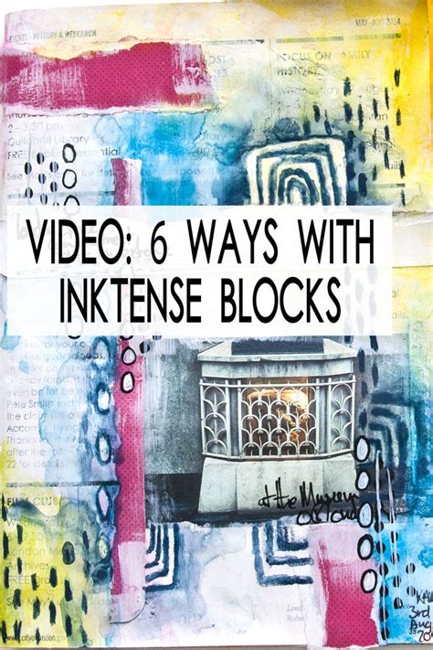 An Abstract Painting With The Words Video 6 Ways With Inktense Blocks On It