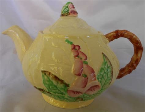 Carlton Ware Foxglove Teapot Tea Pot Yellow 1938 Carlton Ware Tea