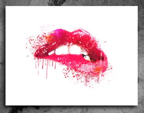 Art R Us Best Art Print Posters Toronto Pink Lips Watercolor Print Lipstick Chic Wall Art