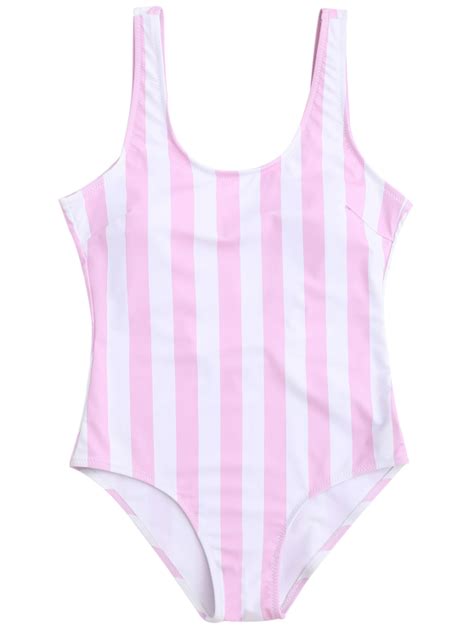 Striped Shaping Padded One Piece Swimsuit Blue And White Pink And White