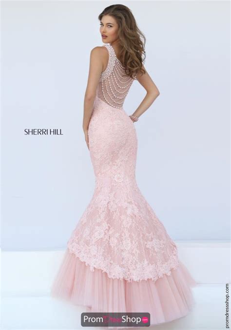 sherri hill long beaded pageant pink dress 50112