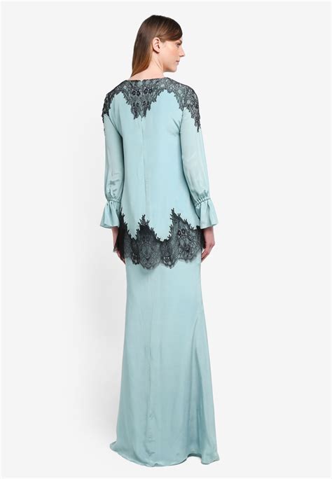 fashion design custom muslim dress baju kurung moden lace