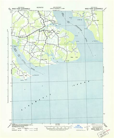 Wade Point North Carolina 1943 1943 Usgs Old Topo Map 15x15 Quad