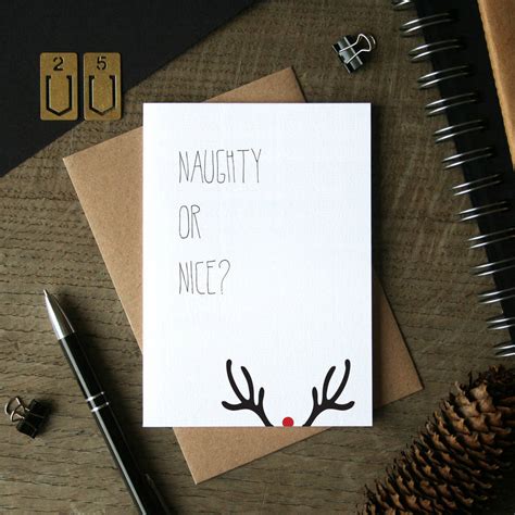 Rudolfs Naughty Or Nice Christmas Card By Heidi Nicole Design