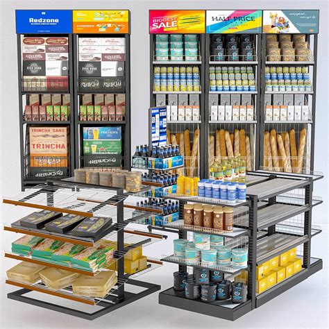Grocery Display Rack Collection 3d Model Cgtrader