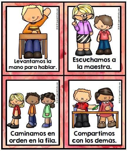 Classroom Rules In Spanish Posters And Cards Reglas Del Salon Red