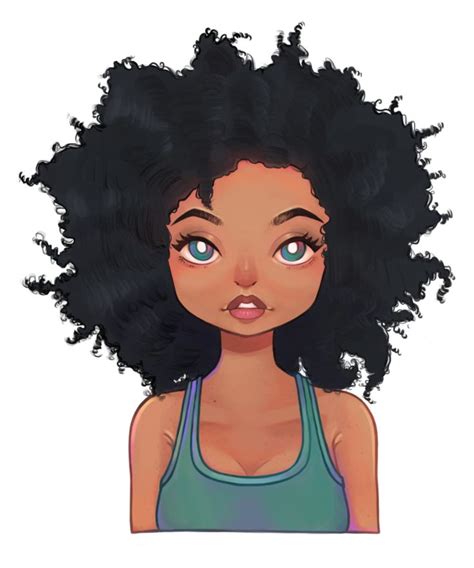 Create women hairstyles cartoon style with photoshop illustrator indesign 3ds max maya or cinema 4d. Natural Hair Green Eyed Woman of Color | Afro hair drawing ...