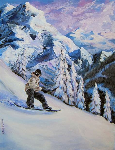 Snowboard Art Ski Art Skiing Painting