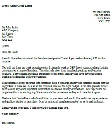 I am a customer service professional with 12 years in the service industry over seven of those years in a busy airport setting. Travel Agent Cover Letter - icover.org.uk | Cover letter ...