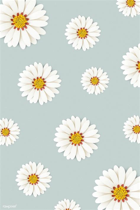 White Daisy Flower On Light Blue Background Premium Image By Rawpixel