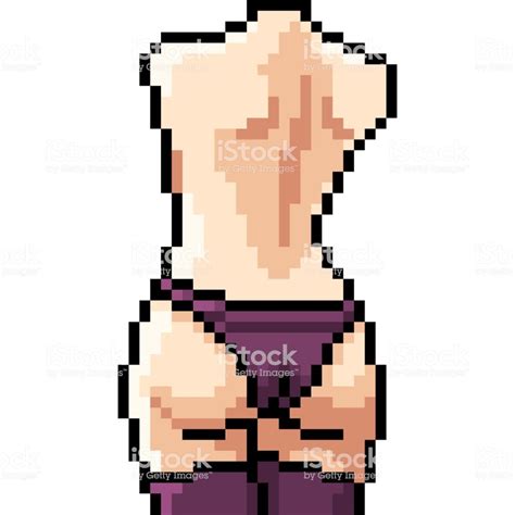 Vector Pixel Art Woman Panty Isolated Cartoon Pixel Art Grid Pixel