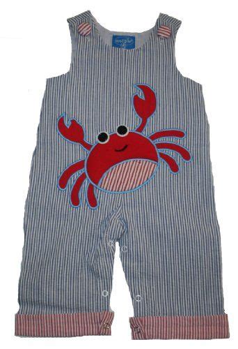 Mud Pie Boys Longall Seersucker Beach Crab Outfit 12 18 Months Crab