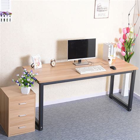 I love how clean and minimalist this desk's design is. Simple rounded computer desk long table conference desktop minimalist home study-in Computer ...