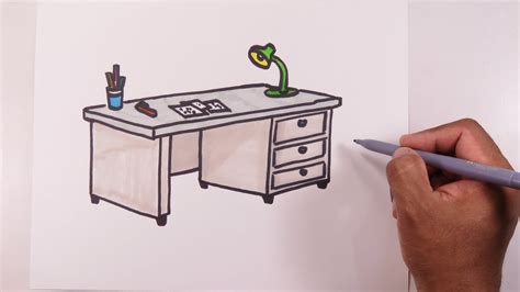 Learn How To Easily Draw A Desk Youtube