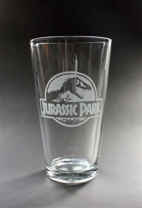 Jurassic Park Themed Drinking Glass By Armoryfab On Etsy