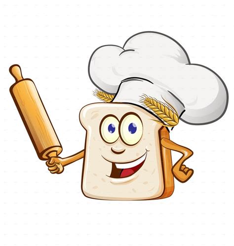 Look for cartoon bread at alibaba.com and make a delicious meal at home or in a commercial restaurant. Bread Chef With Rolling Pin and Food Element Cartoon ...