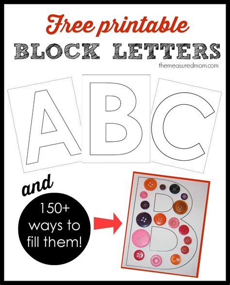 Printable Block Letters And Over 150 Ways To Fill Them The