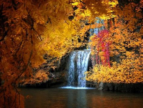 Fall Waterfall Autumn Calm Hd Wallpaper Peakpx