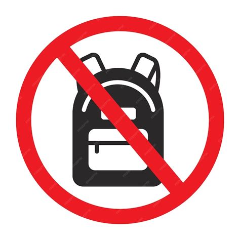 Premium Vector No Backpacks Allowed Sign White Background