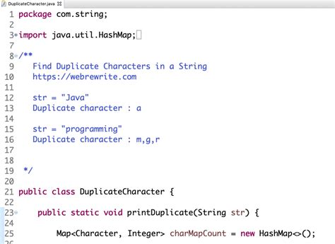 Find Duplicate Characters In A String Java Code